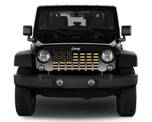 Black and Gold American Flag Grille Insert