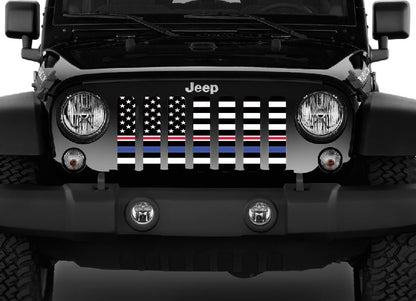 American Black and White Back the Blue and Nurses Grille Insert