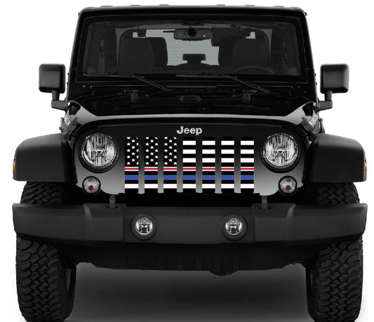 American Black and White Back the Blue and Nurses Grille Insert