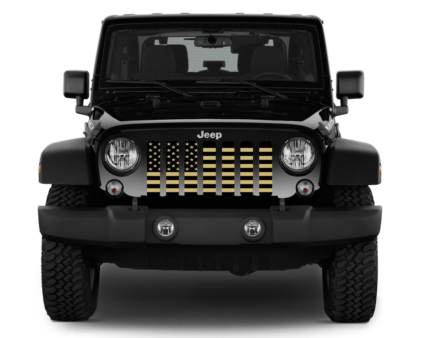 Black and Gold American Flag Grille Insert
