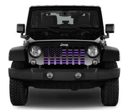 Black and Purple American Flag Grille Insert