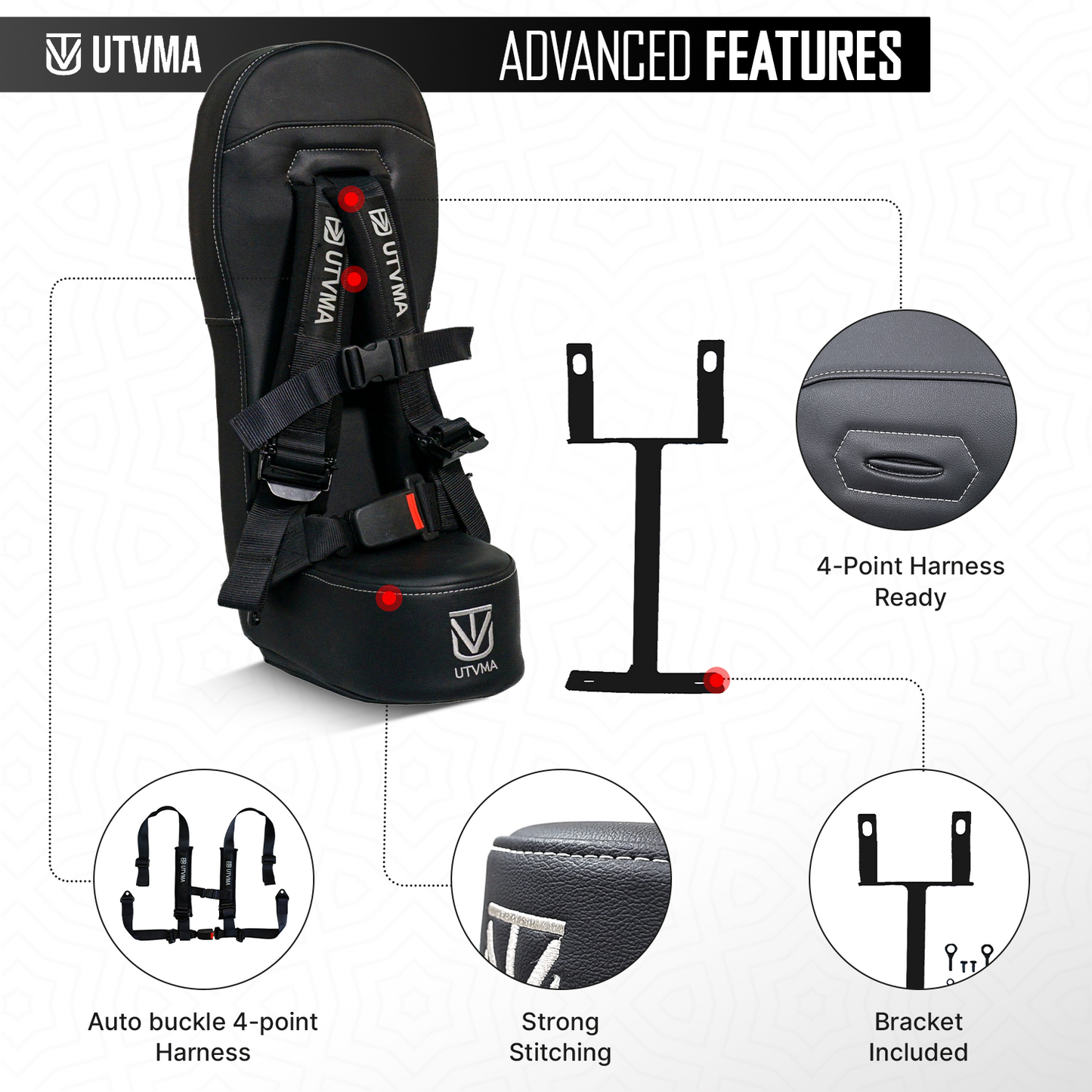 RZR 1000 Bump Seat (XP, Turbo, Turbo S, Dynamix, Trail, High Lifter)  2014-2023