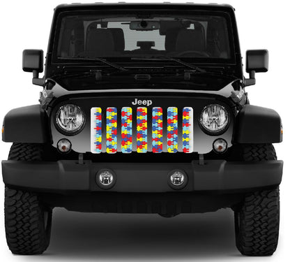 Autism Awareness Puzzle Piece Grille Insert