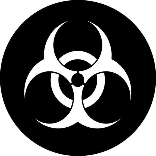 Bio Hazard Warning Symbol Black Spare Tire Cover