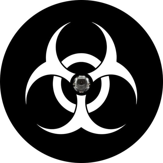 Bio Hazard Warning Symbol Black Spare Tire Cover