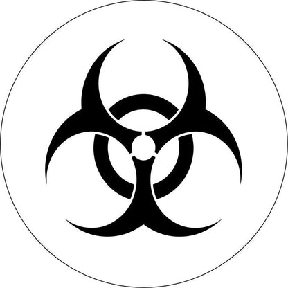 Bio Hazard Warning Symbol White Spare Tire Cover