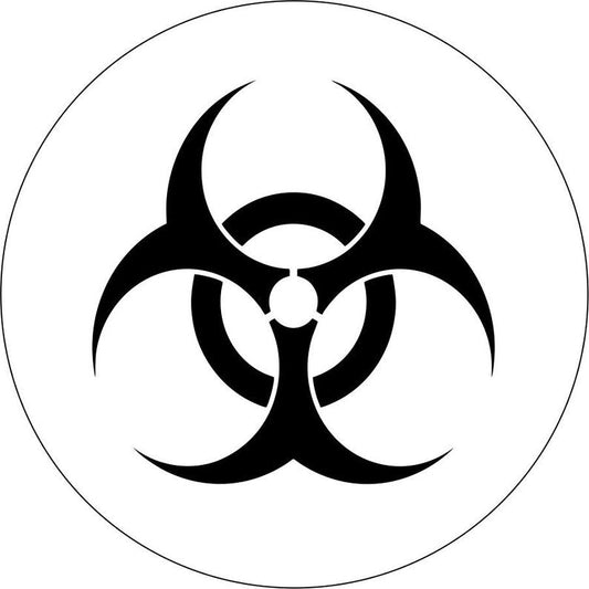 Bio Hazard Warning Symbol White Spare Tire Cover