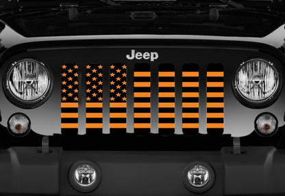 Platinum Black and Orange American Flag Grille Insert
