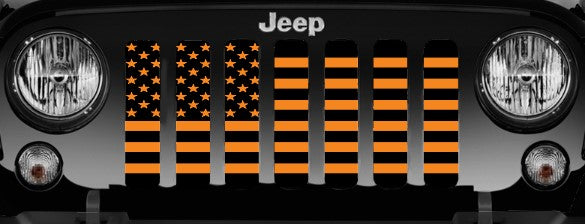 Platinum Black and Orange American Flag Grille Insert