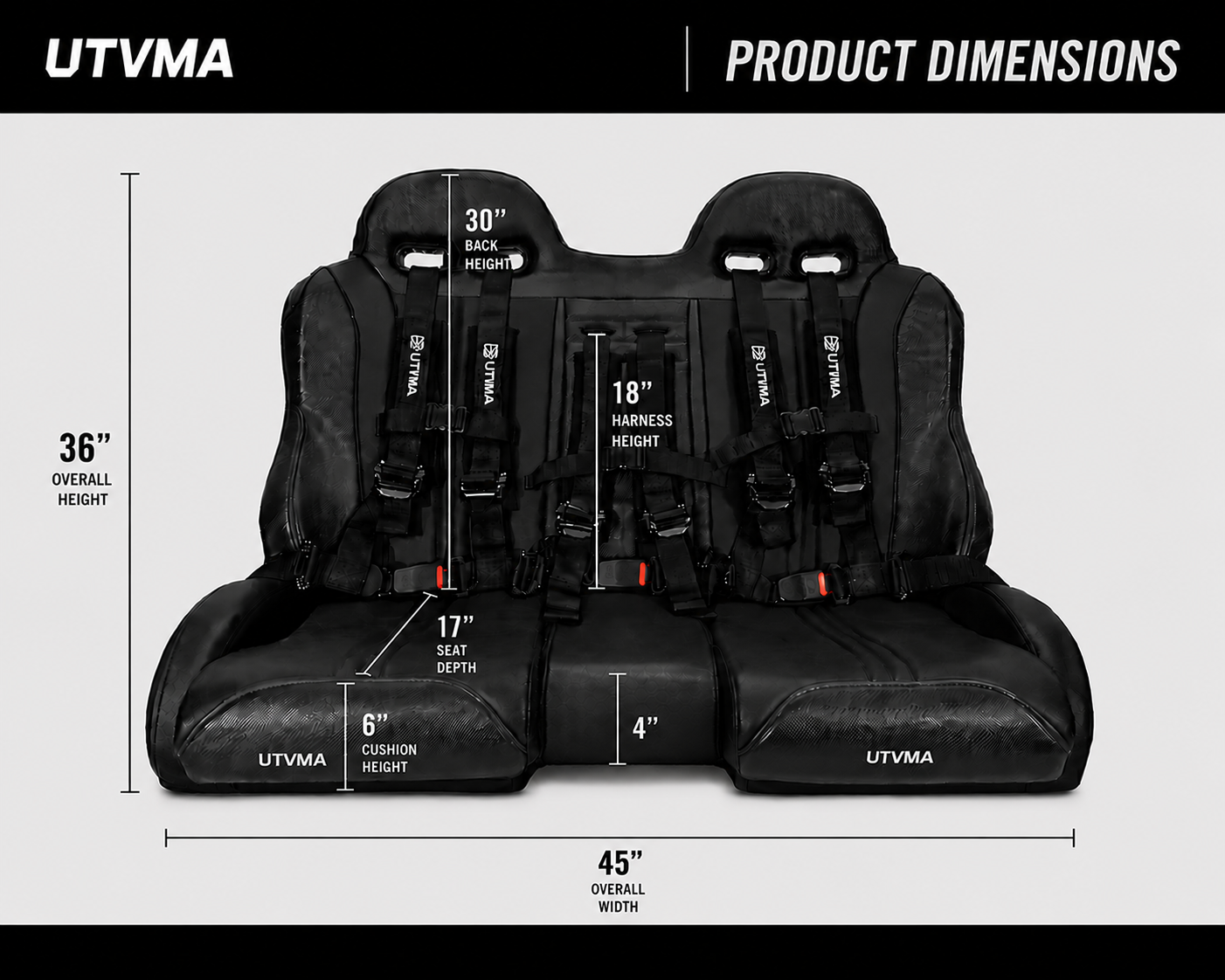 RZR 900/1000 Trail Front Bench Seat with Harnesses (2015+)