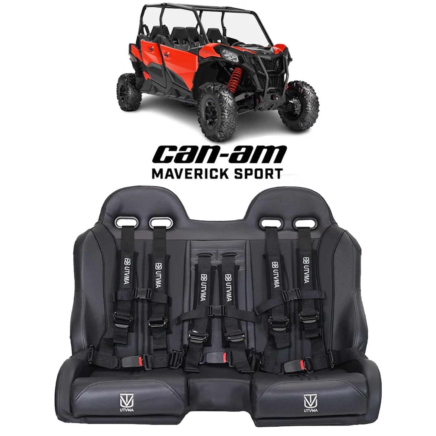 Maverick Sport Max Front Bench Seat With Harnesses (2019+)