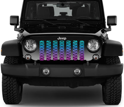 Mermaid Scales Teal Ombre Grille Insert