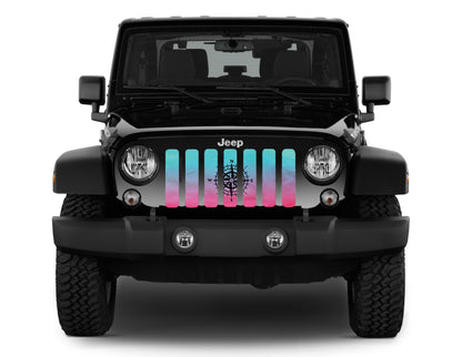 Pink and Teal Compass Grille Insert