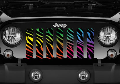 Rainbow Zebra Print Grille Insert