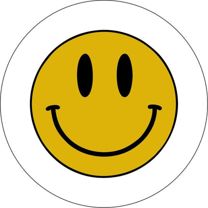 Smiley Face White Spare Tire Cover