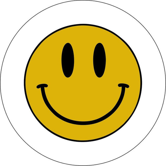 Smiley Face White Spare Tire Cover
