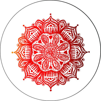 Sunset Mandala White Spare Tire Cover