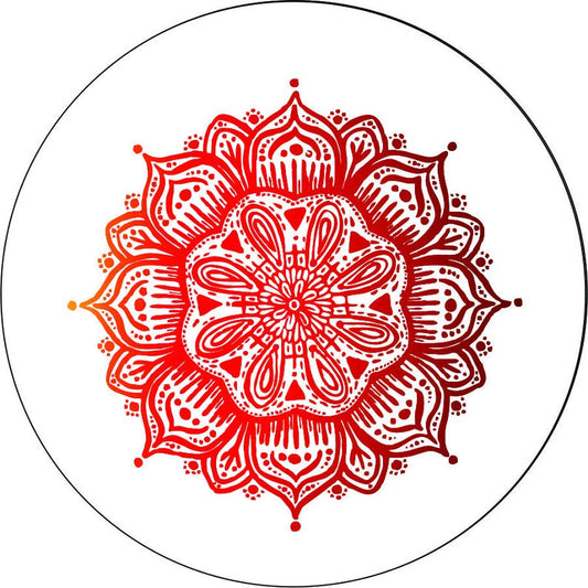Sunset Mandala White Spare Tire Cover