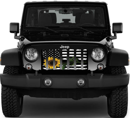 Sunflower American Flag Grille Insert