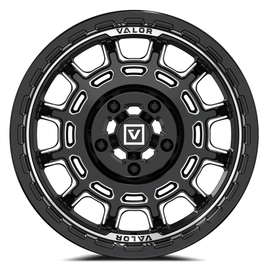 V17 15X8 +10MM 5X114.3 GLOSS BLACK MILLED