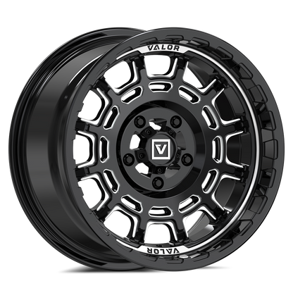 V17 15X8 +10MM 5X114.3 GLOSS BLACK MILLED
