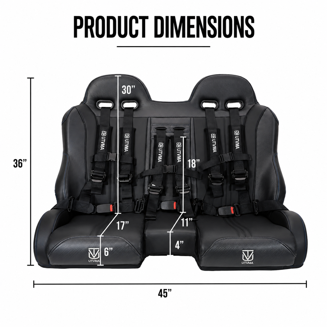 RZR 1000 Rear Bench Seat & Pair of Front Bucket Seats Set