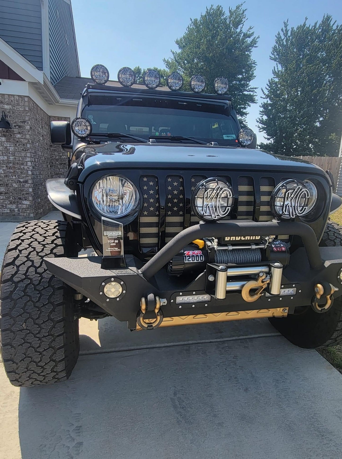 Black and Gold American Flag Grille Insert