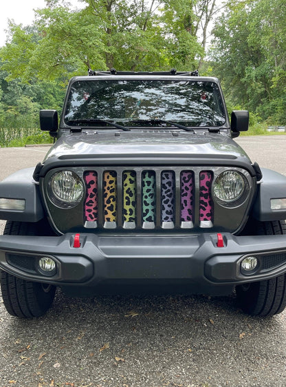Rainbow Cheetah Print Grille Insert