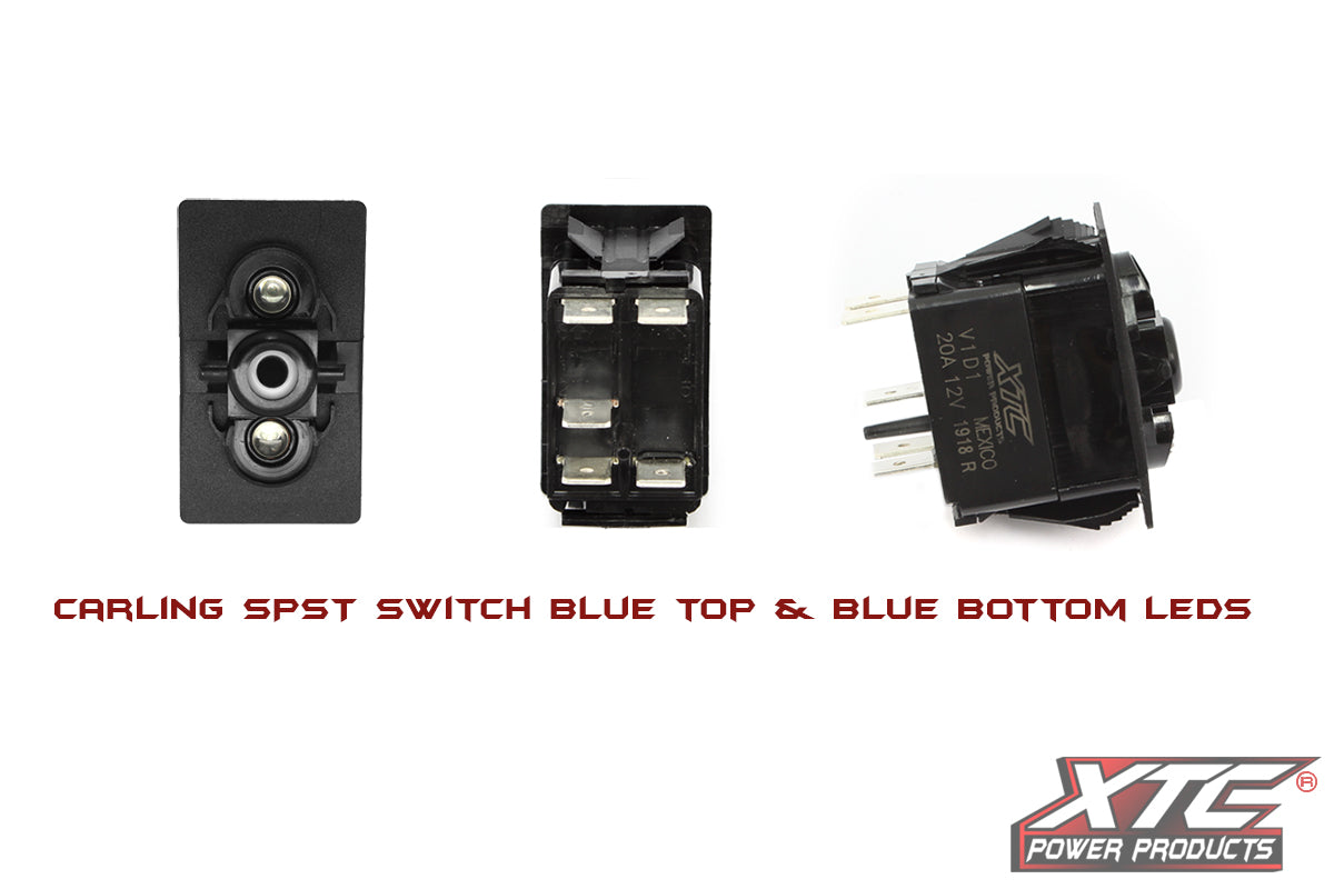 ON-OFF SPST Rocker Switch with Blue Top and Bottom LED